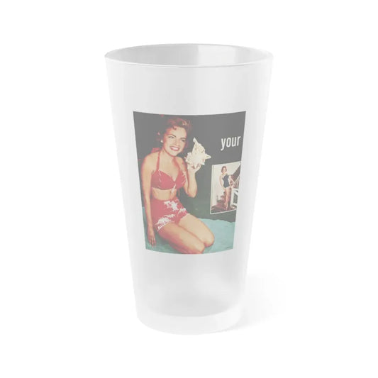 Terry Moore #640 - Magazine Page 2 Photos Circa 50's (Vintage Female Icon) Frosted Pint Glass 16oz 16oz Frosted - Go Mug Yourself