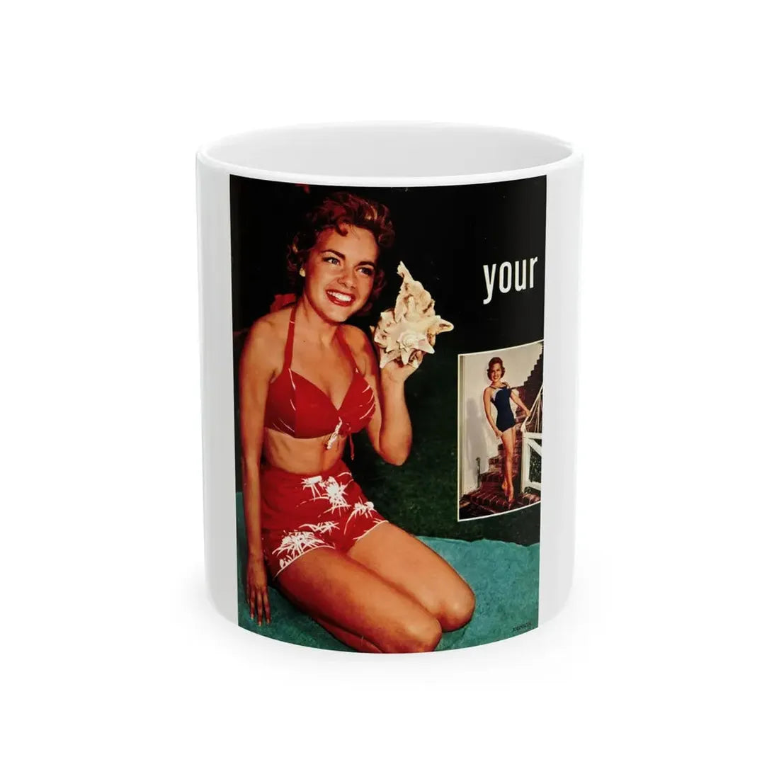 Terry Moore #640 - Magazine Page 2 Photos Circa 50's (Vintage Female Icon) White Coffee Mug - Go Mug Yourself