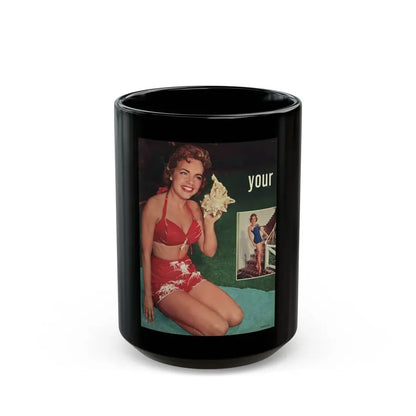 Terry Moore #640 - Magazine Page 2 Photos Circa 50's1 (Vintage Female Icon) Black Coffee Mug 15oz - Go Mug Yourself