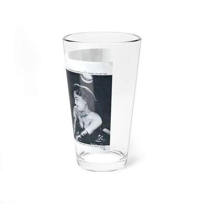 Terry Moore #642 [Pages 144 & 145] Pages 1 & 2 of 6+2 B&W Photos, Headline, Article & Captions from Pageant Digest Mag. July '55 (Vintage Female Icon) Pint Glass 16oz - Go Mug Yourself