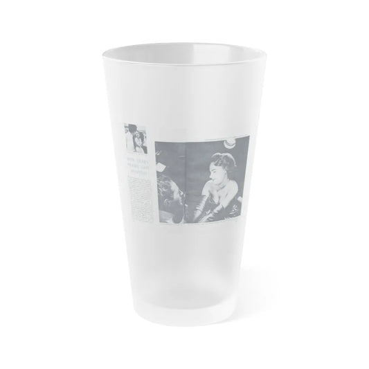 Terry Moore #642 [Pages 144 & 145] Pages 1 & 2 of 6+2 B&W Photos, Headline, Article & Captions from Pageant Digest Mag. July '55 (Vintage Female Icon) Frosted Pint Glass 16oz-16oz-Frosted-Go Mug Yourself
