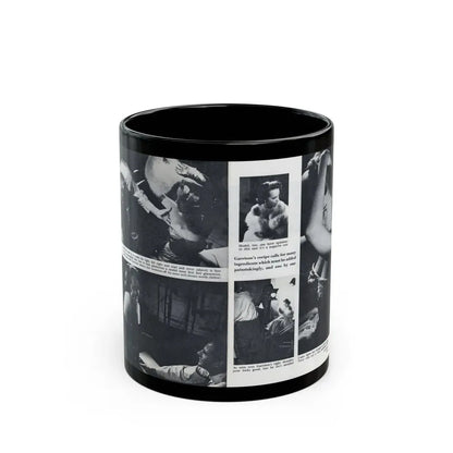 Terry Moore #643 [Pages 146 & 147] Pages 3 & 4 of 6+5 B&W Photos & Captions from Pageant Digest Mag. July '55 (Vintage Female Icon) Black Coffee Mug 11oz - Go Mug Yourself