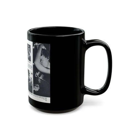 Terry Moore #643 [Pages 146 & 147] Pages 3 & 4 of 6+5 B&W Photos & Captions from Pageant Digest Mag. July '55 (Vintage Female Icon) Black Coffee Mug - Go Mug Yourself