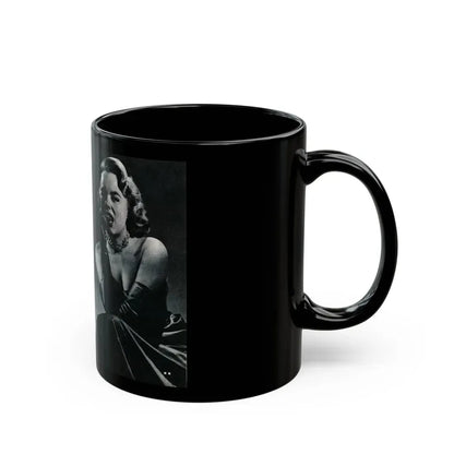 Terry Moore #644 [Pages 148 & 149] Pages 5 & 6 of 6+3 B&W Photos, Brief Paragraph & Captions from Pageant Digest Mag. July '55 (Vintage Female Icon) Black Coffee Mug - Go Mug Yourself