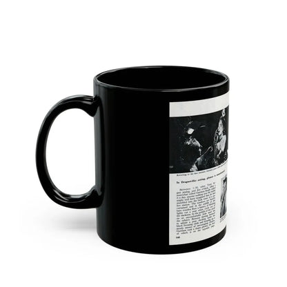 Terry Moore #644 [Pages 148 & 149] Pages 5 & 6 of 6+3 B&W Photos, Brief Paragraph & Captions from Pageant Digest Mag. July '55 (Vintage Female Icon) Black Coffee Mug - Go Mug Yourself