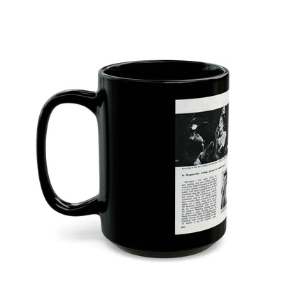 Terry Moore #644 [Pages 148 & 149] Pages 5 & 6 of 6+3 B&W Photos, Brief Paragraph & Captions from Pageant Digest Mag. July '55 (Vintage Female Icon) Black Coffee Mug - Go Mug Yourself