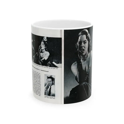 Terry Moore #644 [Pages 148 & 149] Pages 5 & 6 of 6+3 B&W Photos, Brief Paragraph & Captions from Pageant Digest Mag. July '55 (Vintage Female Icon) White Coffee Mug 11oz - Go Mug Yourself