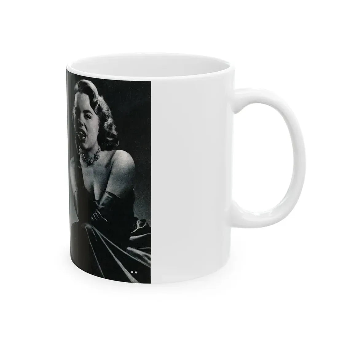 Terry Moore #644 [Pages 148 & 149] Pages 5 & 6 of 6+3 B&W Photos, Brief Paragraph & Captions from Pageant Digest Mag. July '55 (Vintage Female Icon) White Coffee Mug - Go Mug Yourself