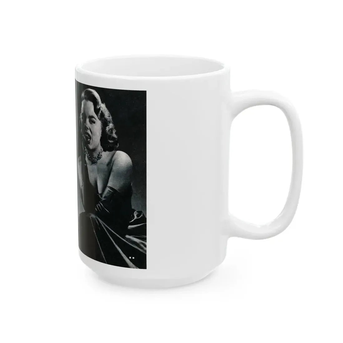 Terry Moore #644 [Pages 148 & 149] Pages 5 & 6 of 6+3 B&W Photos, Brief Paragraph & Captions from Pageant Digest Mag. July '55 (Vintage Female Icon) White Coffee Mug - Go Mug Yourself