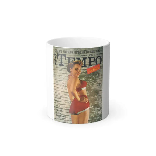 Terry Moore #647 - Terry on Cover of Tempo Pocket Mag. 4-4-1955 in Color (Vintage Female Icon) Color Changing Mug 11oz Default Title 11oz - Go Mug Yourself