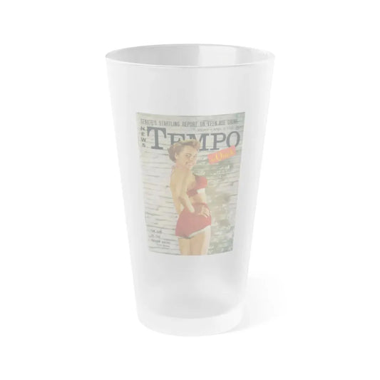 Terry Moore #647 - Terry on Cover of Tempo Pocket Mag. 4-4-1955 in Color (Vintage Female Icon) Frosted Pint Glass 16oz 16oz Frosted - Go Mug Yourself