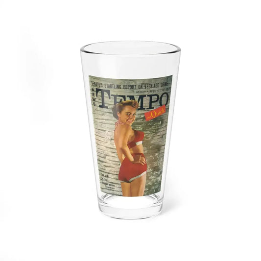 Terry Moore #647 - Terry on Cover of Tempo Pocket Mag. 4-4-1955 in Color (Vintage Female Icon) Pint Glass 16oz 16oz - Go Mug Yourself