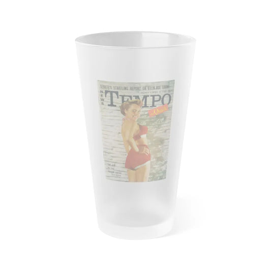 Terry Moore #647 - Terry on Cover of Tempo Pocket Mag. 4-4-1955 in Color (Vintage Female Icon) Frosted Pint Glass 16oz-16oz-Frosted-Go Mug Yourself