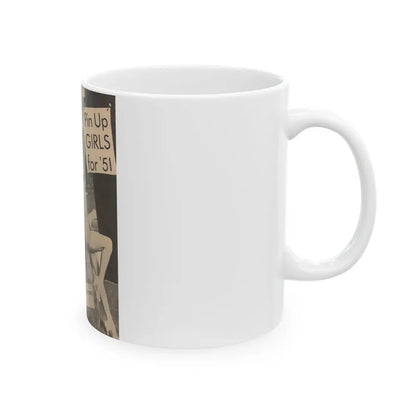 Terry Moore #648 - 8x10.5 B&W Magazine Pin-Up from 1951 with, Rhonda Fleming on the left (Vintage Female Icon) White Coffee Mug - Go Mug Yourself