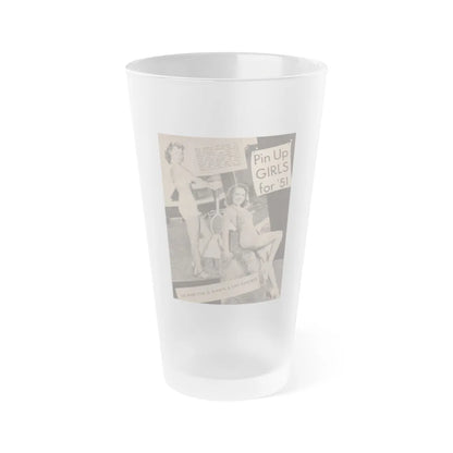 Terry Moore #648 - 8x10.5 B&W Magazine Pin-Up from 1951 with, Rhonda Fleming on the left (Vintage Female Icon) Frosted Pint Glass 16oz-16oz-Frosted-Go Mug Yourself