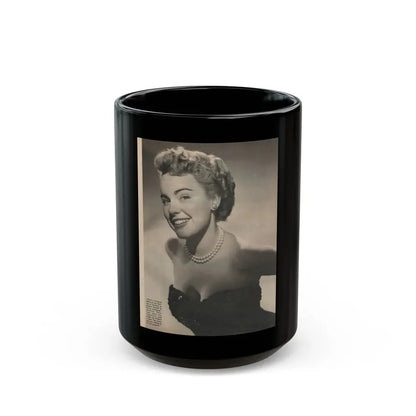 Terry Moore #649 - 8x10.5 1 B&W Magazine Glamour Portrait Photo Circa 1953 (Vintage Female Icon) Black Coffee Mug 15oz - Go Mug Yourself