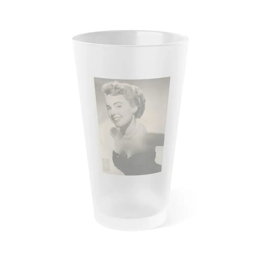 Terry Moore #649 - 8x10.5 1 B&W Magazine Glamour Portrait Photo Circa 1953 (Vintage Female Icon) Frosted Pint Glass 16oz 16oz Frosted - Go Mug Yourself
