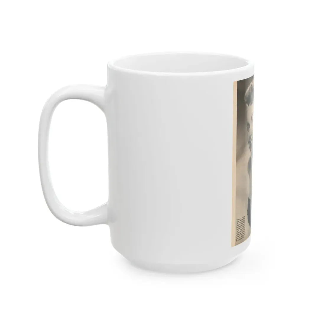 Terry Moore #649 - 8x10.5 1 B&W Magazine Glamour Portrait Photo Circa 1953 (Vintage Female Icon) White Coffee Mug - Go Mug Yourself