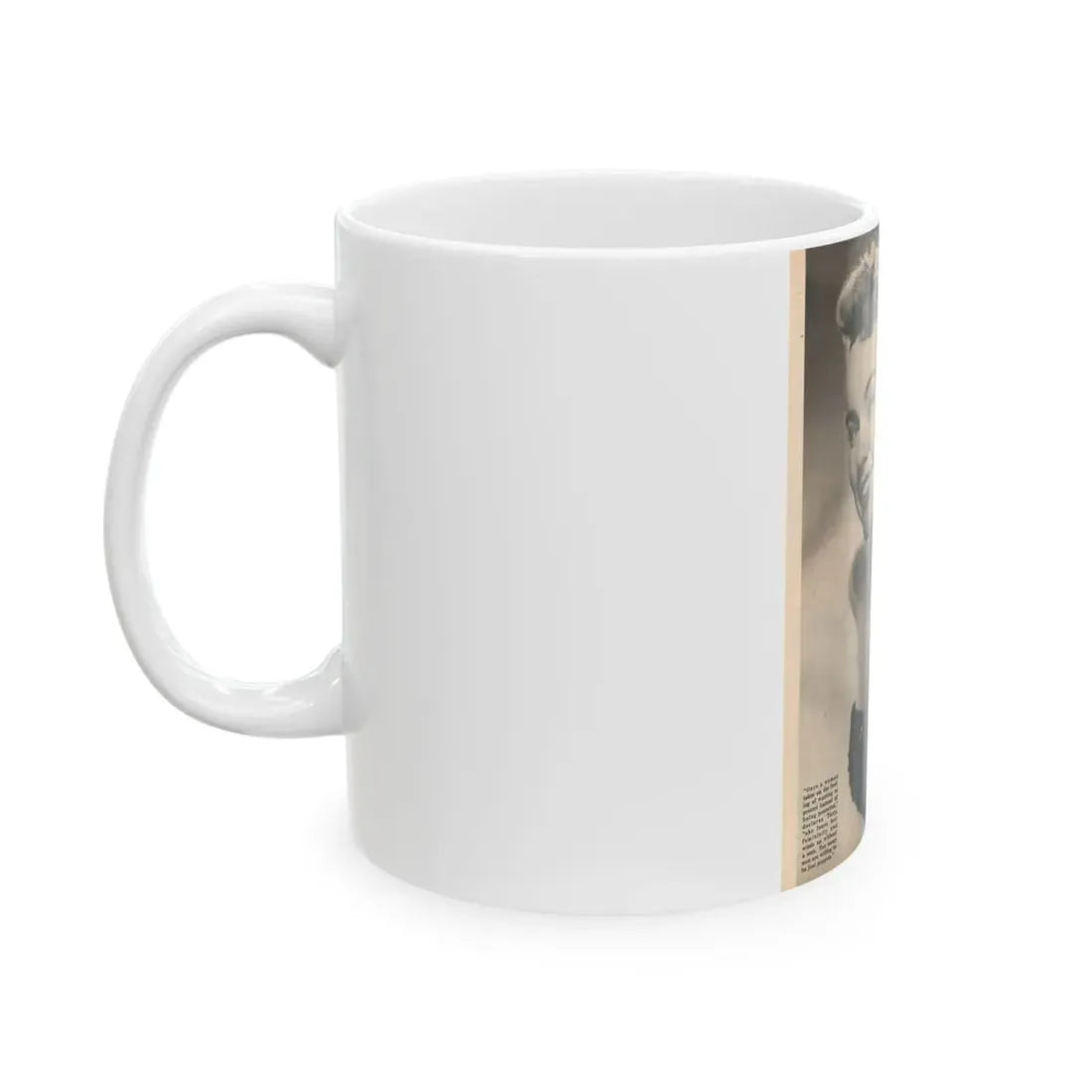 Terry Moore #649 - 8x10.5 1 B&W Magazine Glamour Portrait Photo Circa 1953 (Vintage Female Icon) White Coffee Mug - Go Mug Yourself