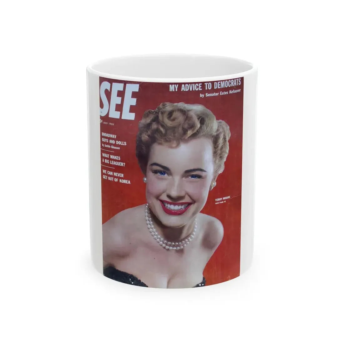 Terry Moore #65 - Mag. Cover (Vintage Female Icon) White Coffee Mug 11oz - Go Mug Yourself