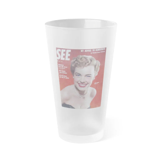 Terry Moore #65 - Mag. Cover (Vintage Female Icon) Frosted Pint Glass 16oz-16oz-Frosted-Go Mug Yourself