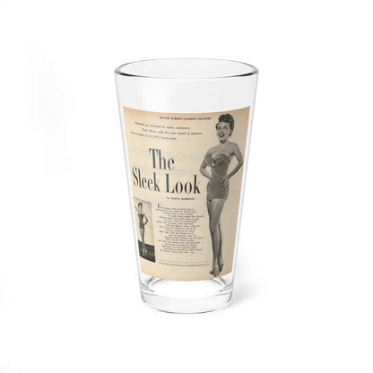 Terry Moore #650 - 8x10.5 Magazine Pin-Up Page with, 1 B&W Small Left Photo & Right large B&W Photo (Vintage Female Icon) Pint Glass 16oz 16oz - Go Mug Yourself