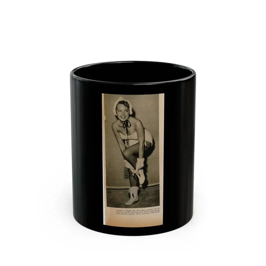 Terry Moore #652 - B&W Magazine Photo Clipping Circa 50's (Vintage Female Icon) Black Coffee Mug 11oz - Go Mug Yourself