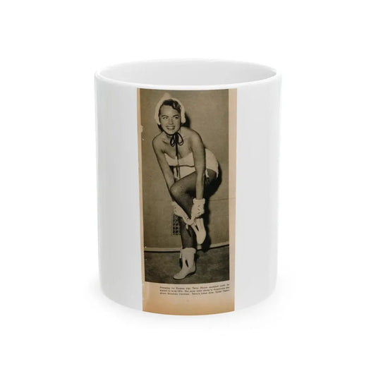 Terry Moore #652 - B&W Magazine Photo Clipping Circa 50's (Vintage Female Icon) White Coffee Mug 11oz - Go Mug Yourself