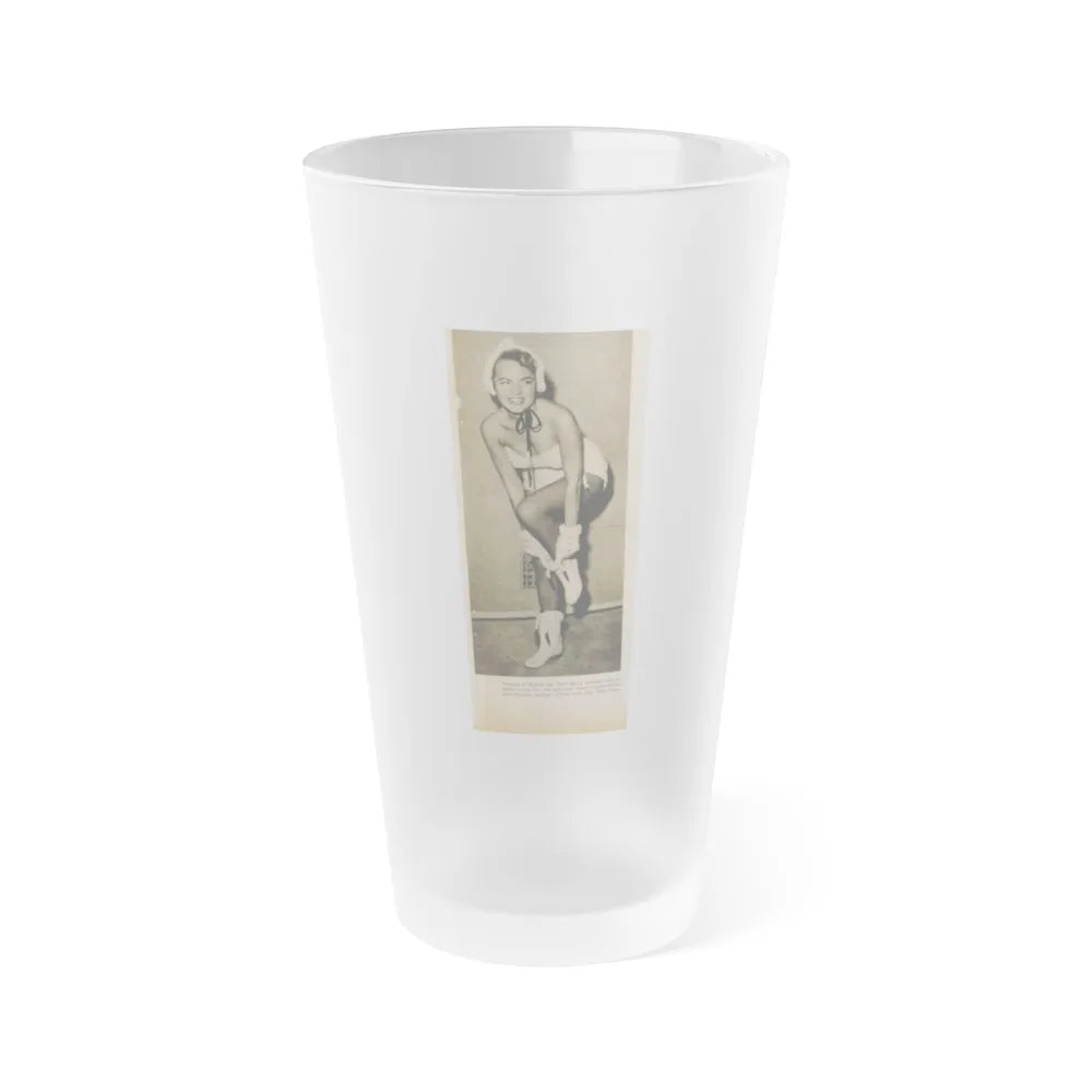 Terry Moore #652 - B&W Magazine Photo Clipping Circa 50's (Vintage Female Icon) Frosted Pint Glass 16oz-16oz-Frosted-Go Mug Yourself