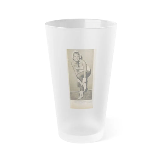 Terry Moore #652 - B&W Magazine Photo Clipping Circa 50's (Vintage Female Icon) Frosted Pint Glass 16oz-16oz-Frosted-Go Mug Yourself