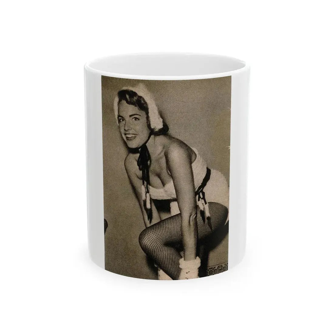 Terry Moore #653 - B&W Magazine Photo Clipping Circa 50's (Vintage Female Icon) White Coffee Mug - Go Mug Yourself