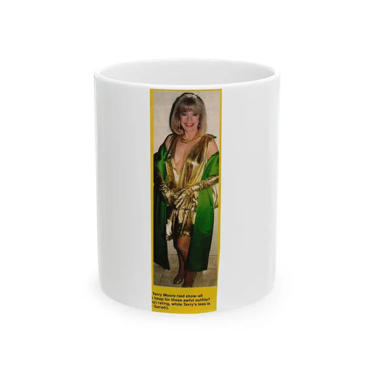 Terry Moore #654 - 2x6.75 Color Magazine Photo Clipping Circa 90's (Vintage Female Icon) White Coffee Mug 11oz - Go Mug Yourself