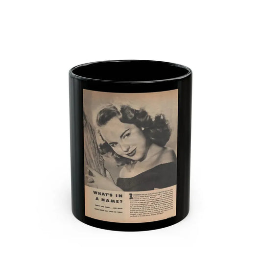 Terry Moore #656 - 8.5x10.5 Late 40's Magazine Page B&W Photo & Short Article (Vintage Female Icon) Black Coffee Mug 11oz - Go Mug Yourself