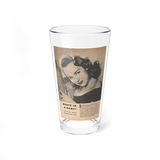 Terry Moore #656 - 8.5x10.5 Late 40's Magazine Page B&W Photo & Short Article (Vintage Female Icon) Pint Glass 16oz 16oz - Go Mug Yourself