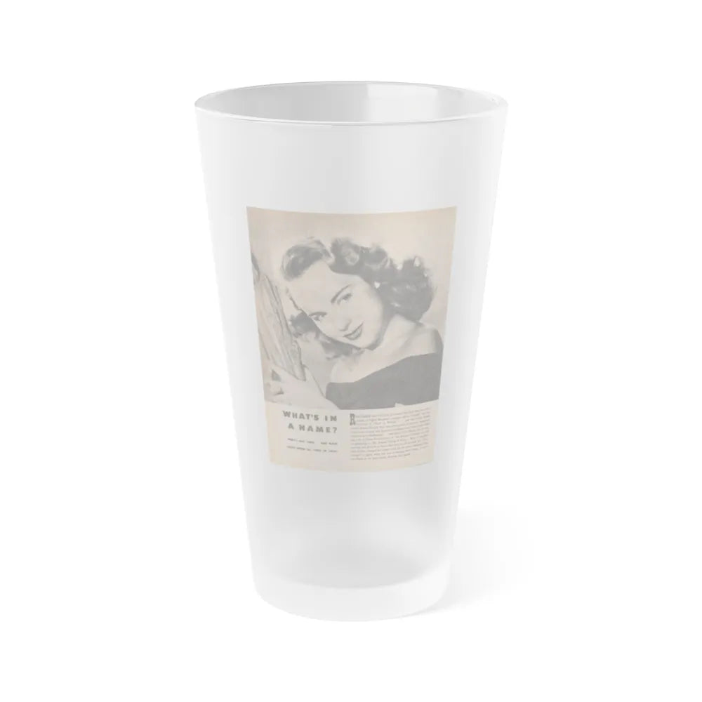 Terry Moore #656 - 8.5x10.5 Late 40's Magazine Page B&W Photo & Short Article (Vintage Female Icon) Frosted Pint Glass 16oz-16oz-Frosted-Go Mug Yourself