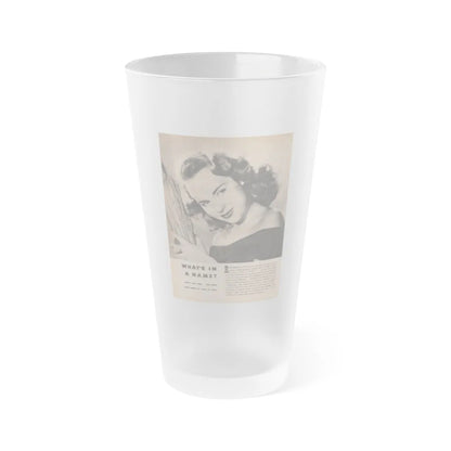 Terry Moore #656 - 8.5x10.5 Late 40's Magazine Page B&W Photo & Short Article (Vintage Female Icon) Frosted Pint Glass 16oz-16oz-Frosted-Go Mug Yourself