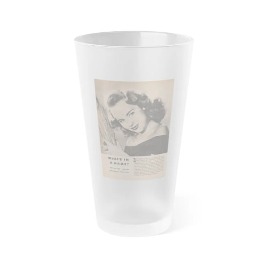 Terry Moore #656 - 8.5x10.5 Late 40's Magazine Page B&W Photo & Short Article (Vintage Female Icon) Frosted Pint Glass 16oz-16oz-Frosted-Go Mug Yourself