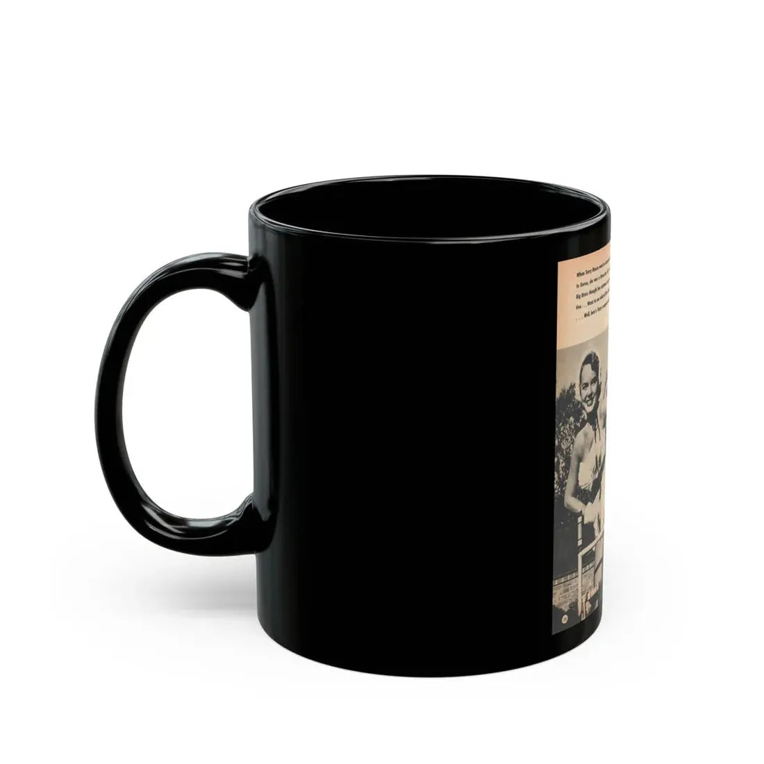 Terry Moore #657 - 8x11 Circa 50's Magazine Page 2 B&W Photos & Captions (Vintage Female Icon) Black Coffee Mug - Go Mug Yourself