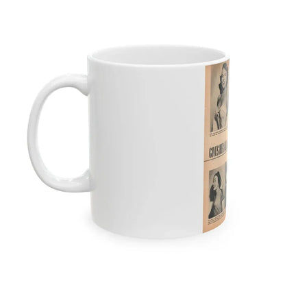 Terry Moore #658 - 8x10 Circa 50's Magzine Page with, 5 Small B&W Photos & Captions (Vintage Female Icon) White Coffee Mug - Go Mug Yourself