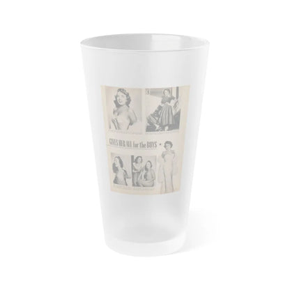 Terry Moore #658 - 8x10 Circa 50's Magzine Page with, 5 Small B&W Photos & Captions (Vintage Female Icon) Frosted Pint Glass 16oz-16oz-Frosted-Go Mug Yourself