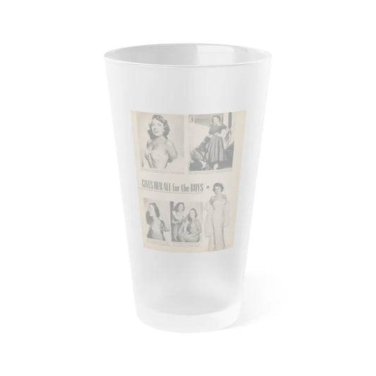 Terry Moore #658 - 8x10 Circa 50's Magzine Page with, 5 Small B&W Photos & Captions (Vintage Female Icon) Frosted Pint Glass 16oz-16oz-Frosted-Go Mug Yourself