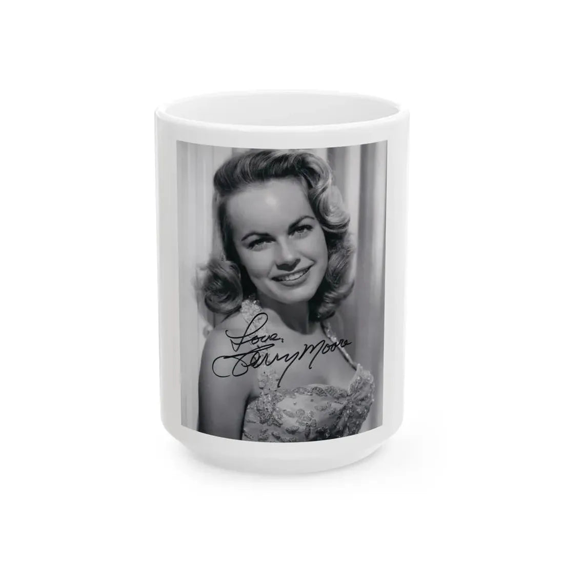 Terry Moore #659 (Vintage Female Icon) White Coffee Mug 15oz - Go Mug Yourself