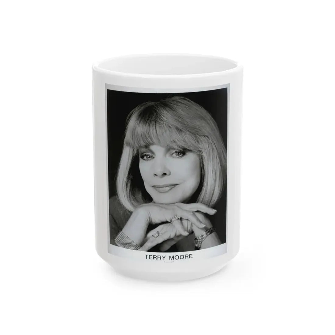 Terry Moore #671 (Vintage Female Icon) White Coffee Mug 15oz - Go Mug Yourself