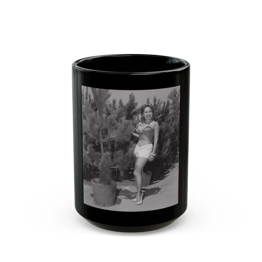 Terry Moore #676 (Vintage Female Icon) Black Coffee Mug 15oz - Go Mug Yourself