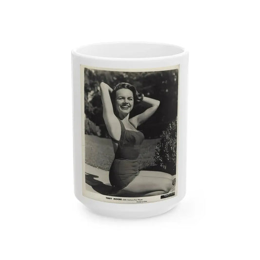 Terry Moore #686 (Vintage Female Icon) White Coffee Mug 15oz - Go Mug Yourself