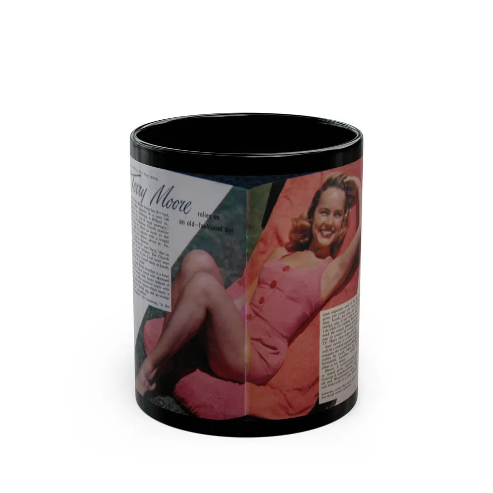 Terry Moore #687 (Vintage Female Icon) Black Coffee Mug-11oz-Go Mug Yourself