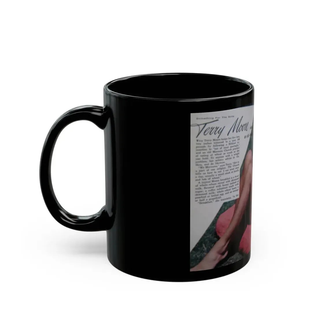 Terry Moore #687 (Vintage Female Icon) Black Coffee Mug - Go Mug Yourself