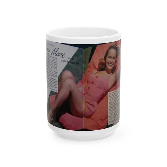 Terry Moore #687 (Vintage Female Icon) White Coffee Mug 15oz - Go Mug Yourself