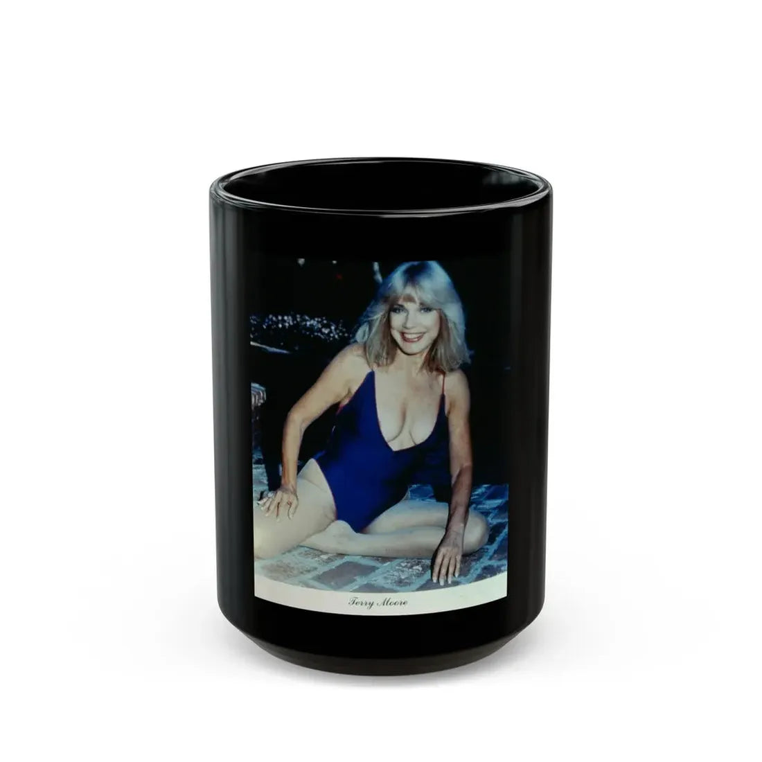 Terry Moore #688 (Vintage Female Icon) Black Coffee Mug 15oz - Go Mug Yourself