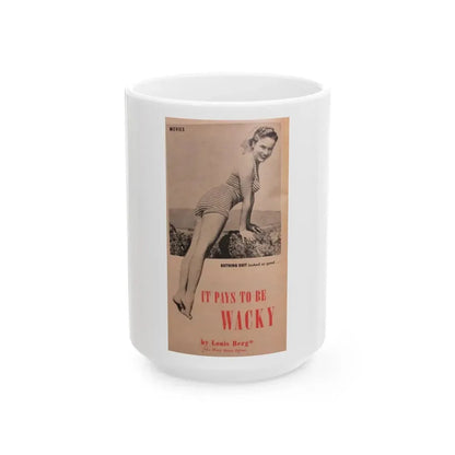 Terry Moore #691 (Vintage Female Icon) White Coffee Mug 15oz - Go Mug Yourself